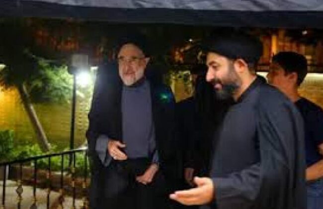 حضور سید محمد خاتمی در مراسم عزاداری شب تاسوعا دارالزهرا