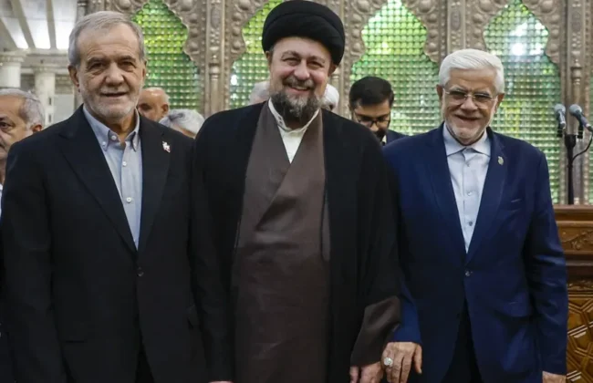 سانسور کلمات “تفاهم” و “صلح” در سخنان پزشکیان و سید حسن خمینی در خبر تلویزیون